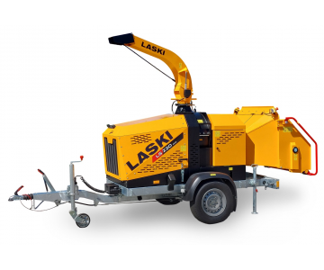 A new, powerful diesel-powered wood chipper with a braked chassis. (56 HP) LS 220 DWB